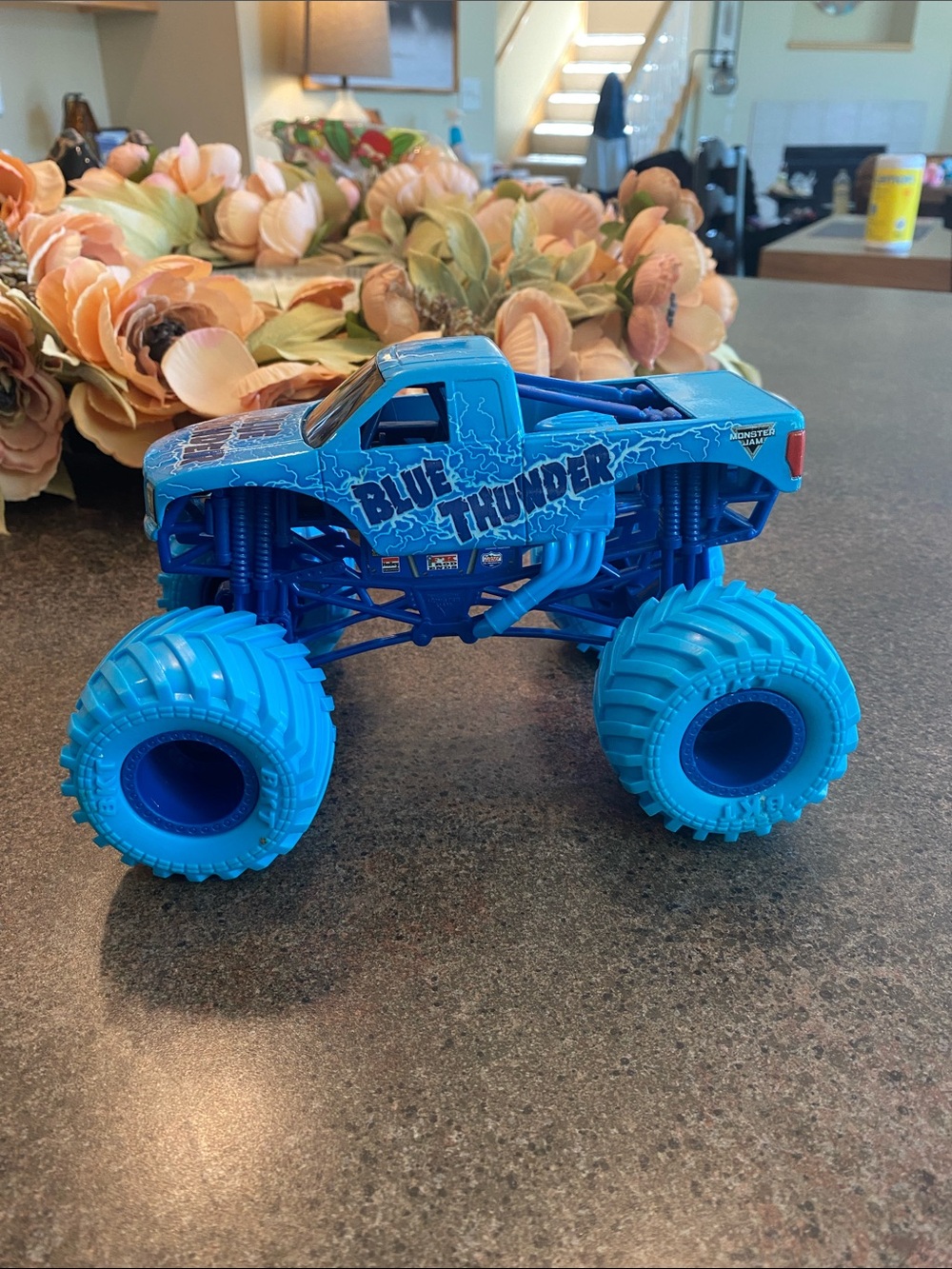 Blue Thunder Monster Truck Toy - Bright Blue 1:24 Scale